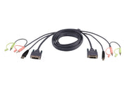 ATEN Câble KVM DVI-D USB Dual Link 1,8m - 1,8 m - DVI-D - Noir - DVI-D + USB A + 2 x 3.5 mm - DVI-D + USB B + 2 x 3.5 mm - Mâle