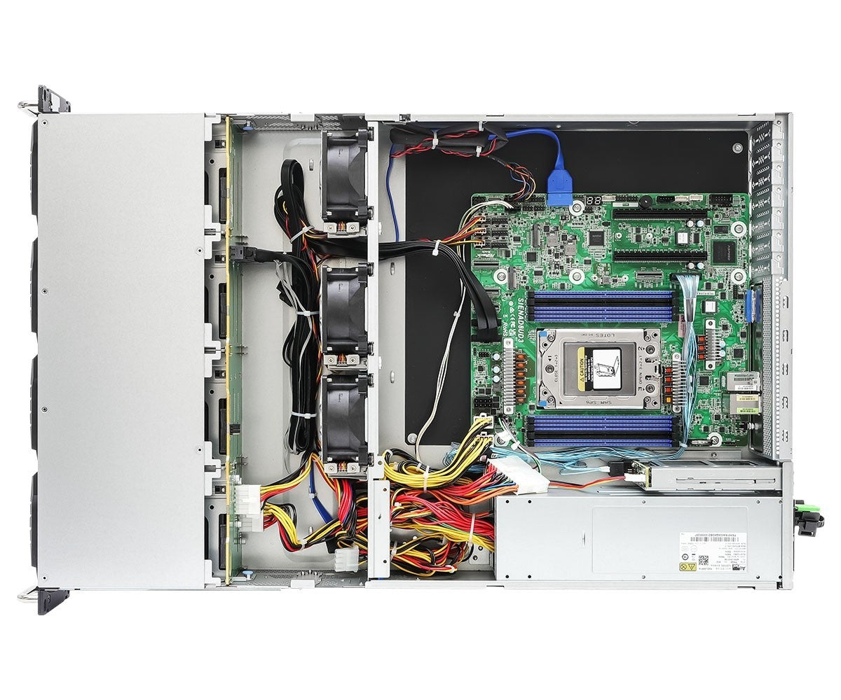 ASRock 2U12L2S-SIENA, Rack 2U, UP, AMD EPYC 8004, 12xLFF, 2XSFF, 2xGbE, Red. PSU, IPMI