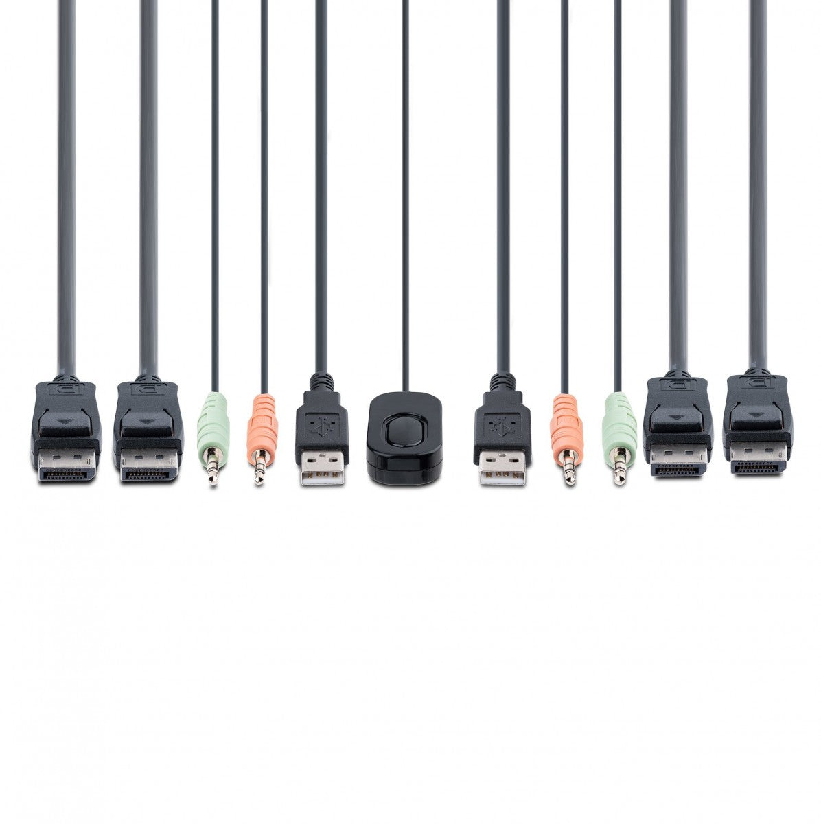 2-Port Dual-Monitor Cable KVM Switch