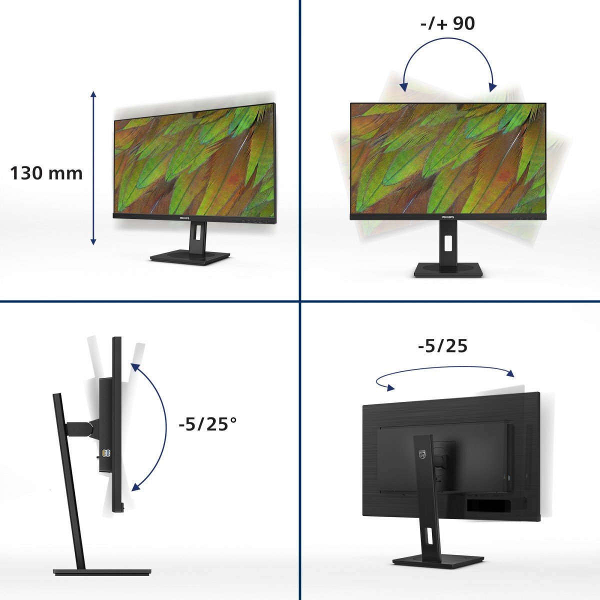 PHILIPS 27B1N3800/00 Ecran 27p UHD LED 16:9 IPS 60Hz 2xHDMI 2.0 DP 1.4
