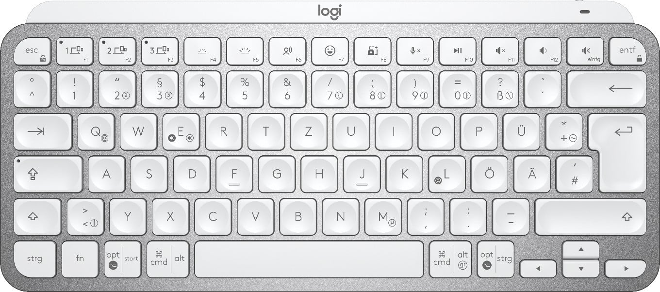 Logitech 920-010480 clavier Bureau RF sans fil + Bluetooth QWERTZ Allemand Gris