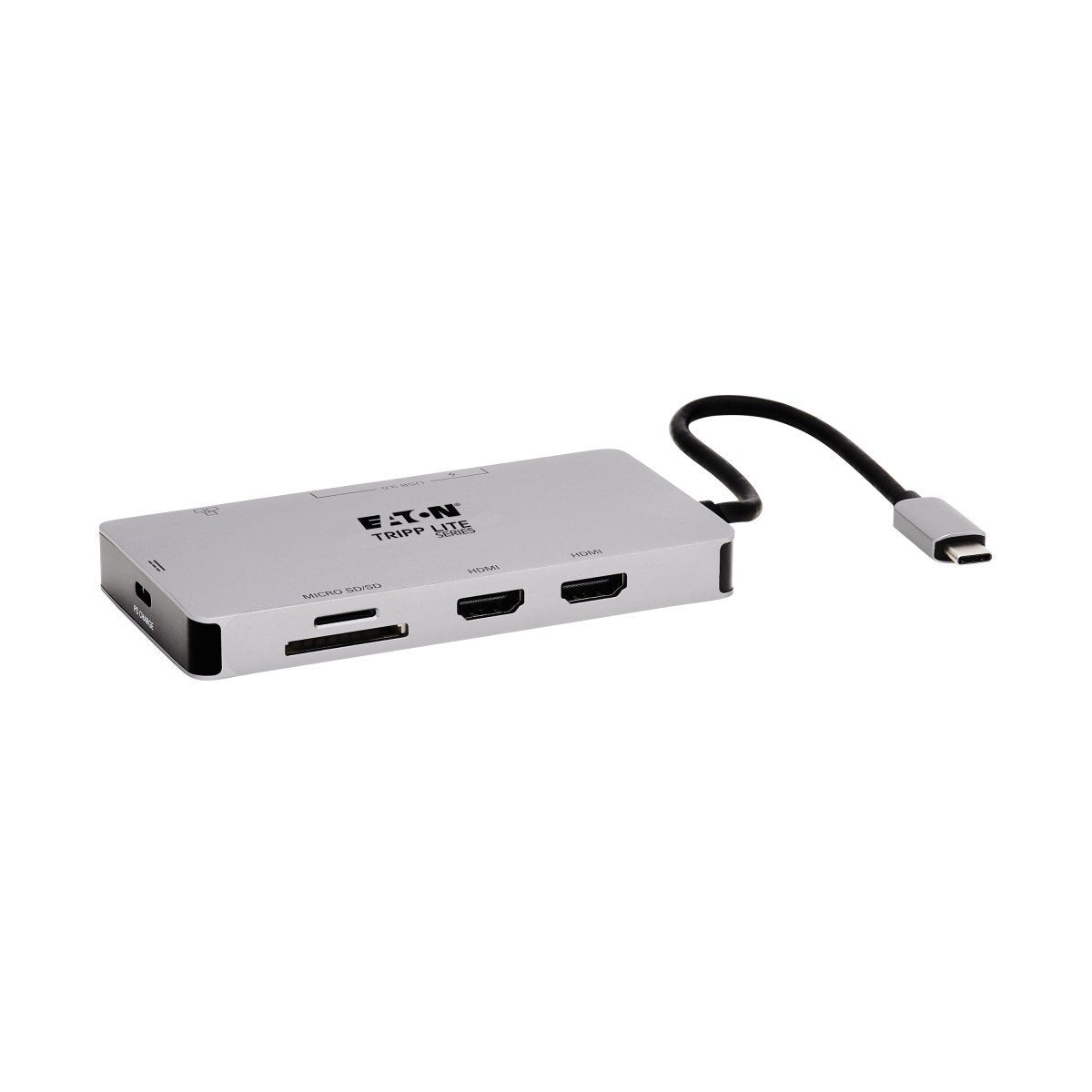 EATON TRIPPLITE USB-C Dock Dual Display 4K 60 Hz HDMI USB 3.2 Gen 1 USB-A Hub GbE Memory Card 100W PD Charging USB-C 2 x HDMI 1GbE