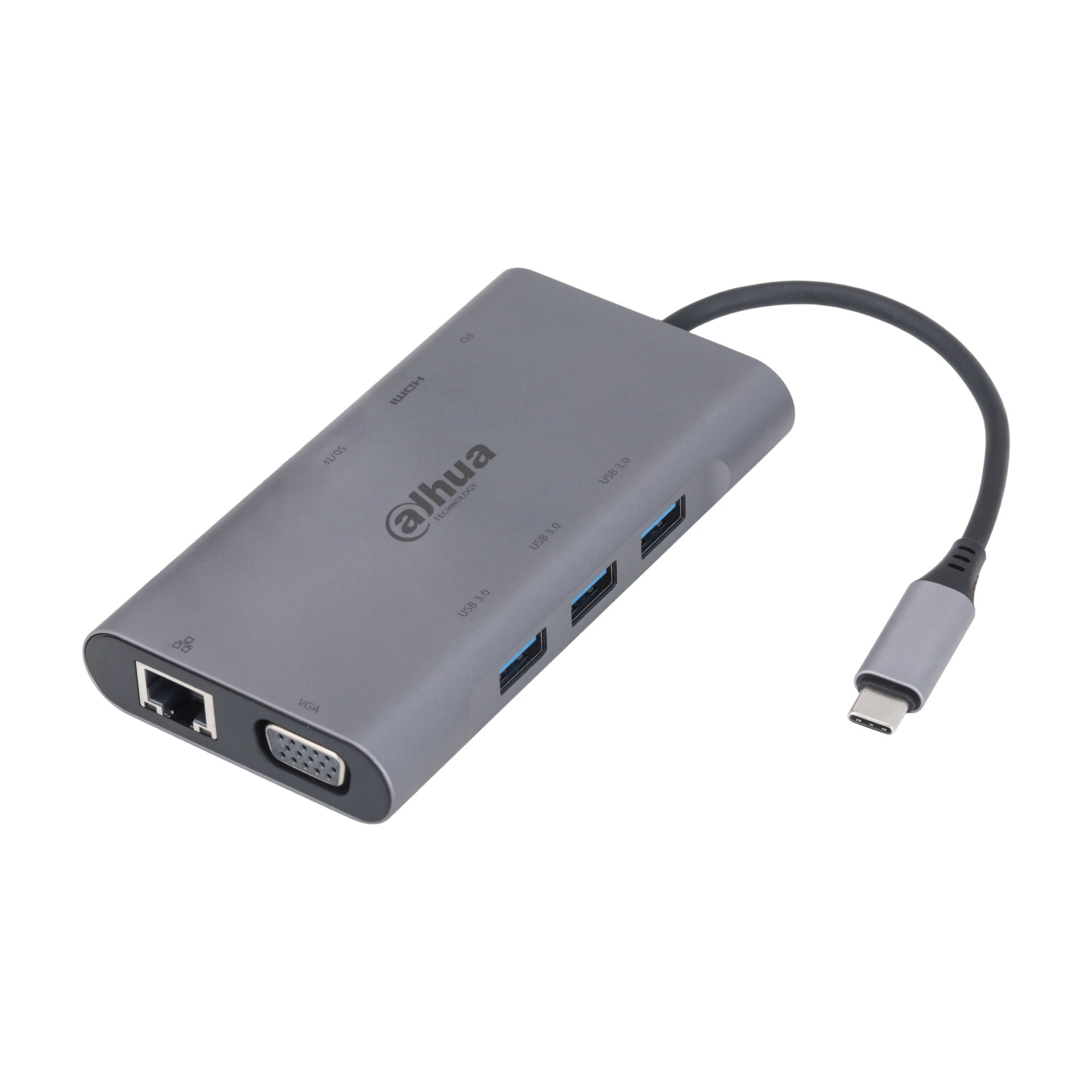 Dahua TC39 9-en-1 USB 3.1 Type-C vers USB 3.0 + HDMI + RJ45 + VGA + SD/TF + PD Station d'accueil