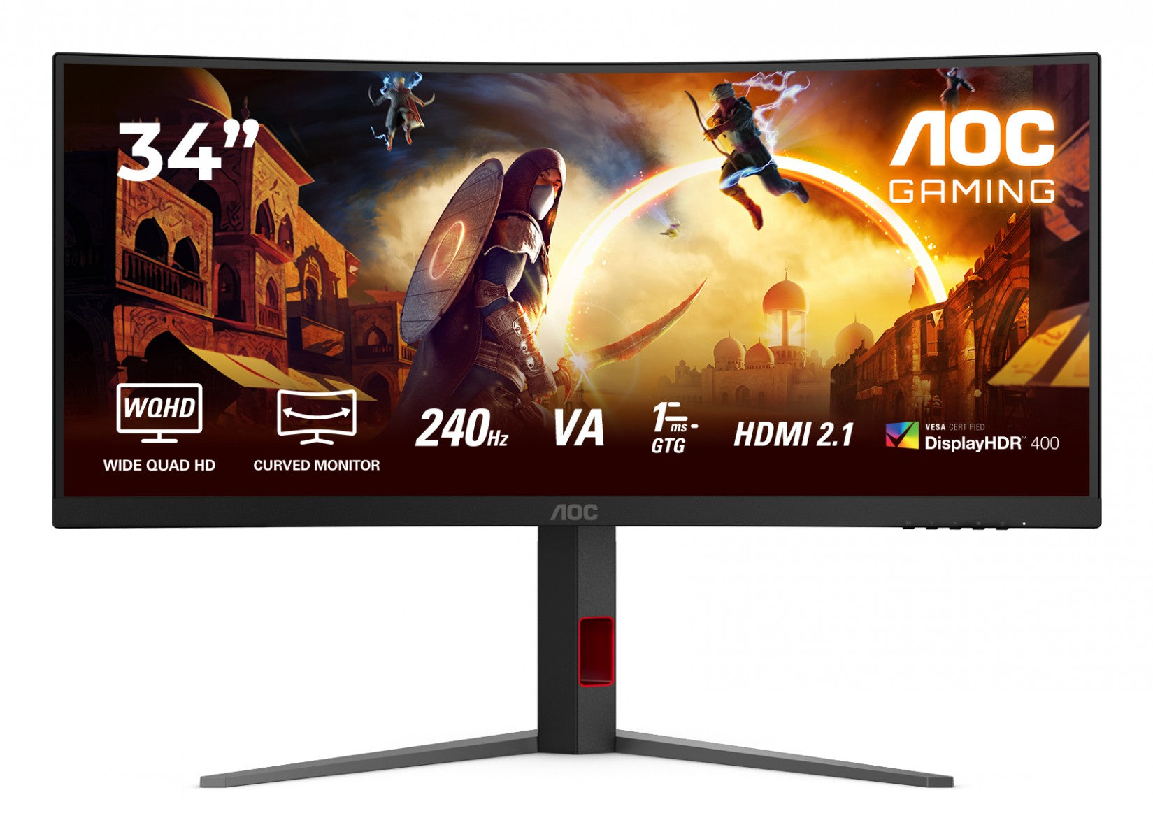 AOC CU34G4Z 34p 3440x1440 1ms 2xHDMI DP USB Black/Red