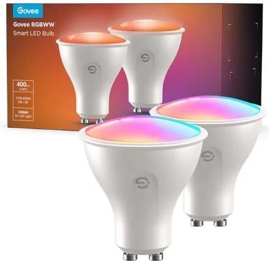 Govee H600D GU10 Ampoule 2-pack | Ampoule intelligente RGBWW | 400 lm, Wi-Fi, Bluetooth