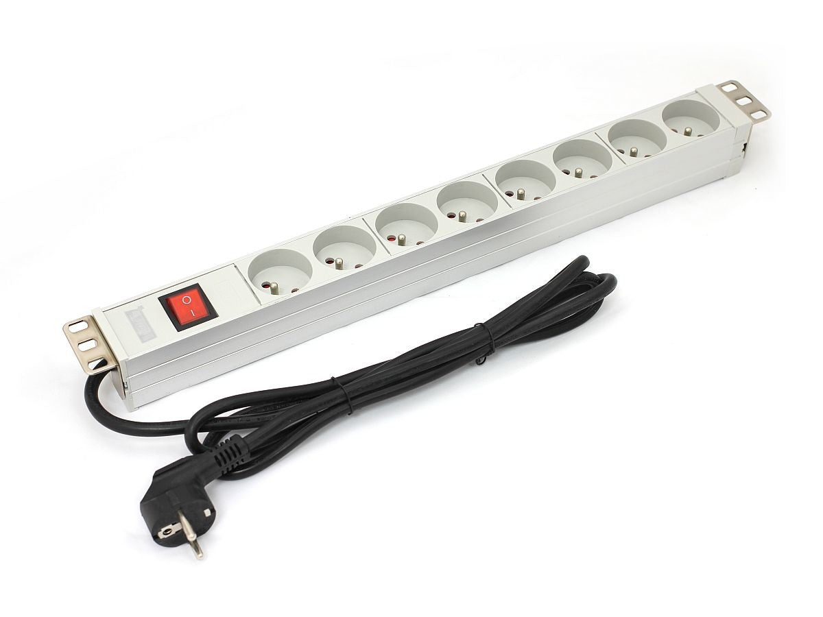 Digitus A-19-STRIP-2-IMP unité de distribution d'énergie 8 sortie(s) CA 1U Blanc