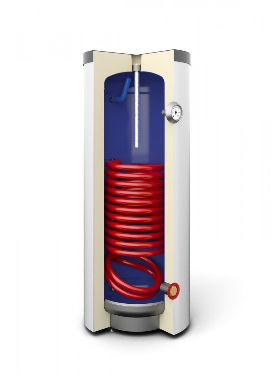 GALMET 26-128000 Échangeur de chaleur avec serpentin spiralé SGW(S) Mini Tower 120 l, debout, polyuréthane, skay