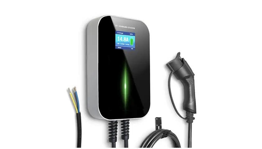 Extralink BS20-BC-22kW-APP Typ 2 32A 22kW | adowarka do samochodu elektrycznego | 3 fazy, ekran LCD, aplikacja, 6,1m 100 / 250 / 380 V Noir