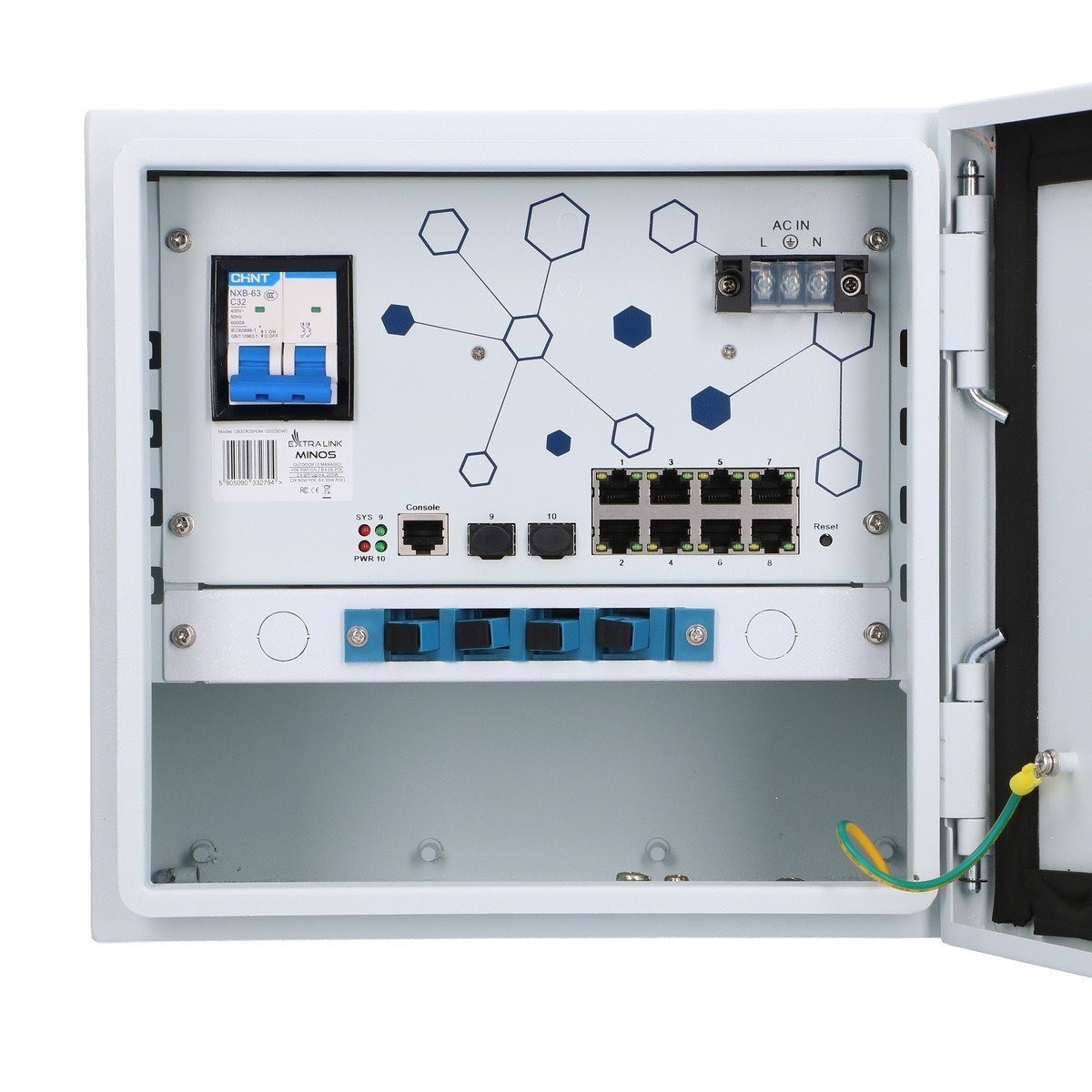 Extralink EX.32794 commutateur réseau Géré Gigabit Ethernet (10/100/1000) Connexion Ethernet, supportant l'alimentation via ce port (PoE) Blanc