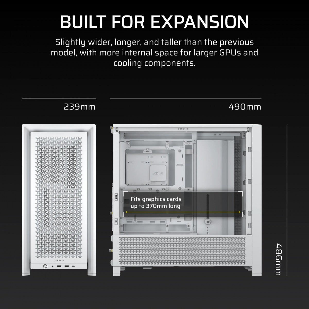 Corsair FRAME 4000D Midi Tower Blanc