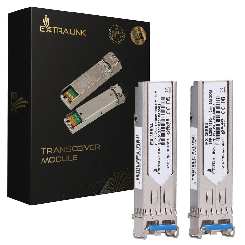 Extralink SFP 1.25G 2-pack | Module SFP | 1,25Gbps, LC/UPC, 1310nm, 2km, mode simple, DOM