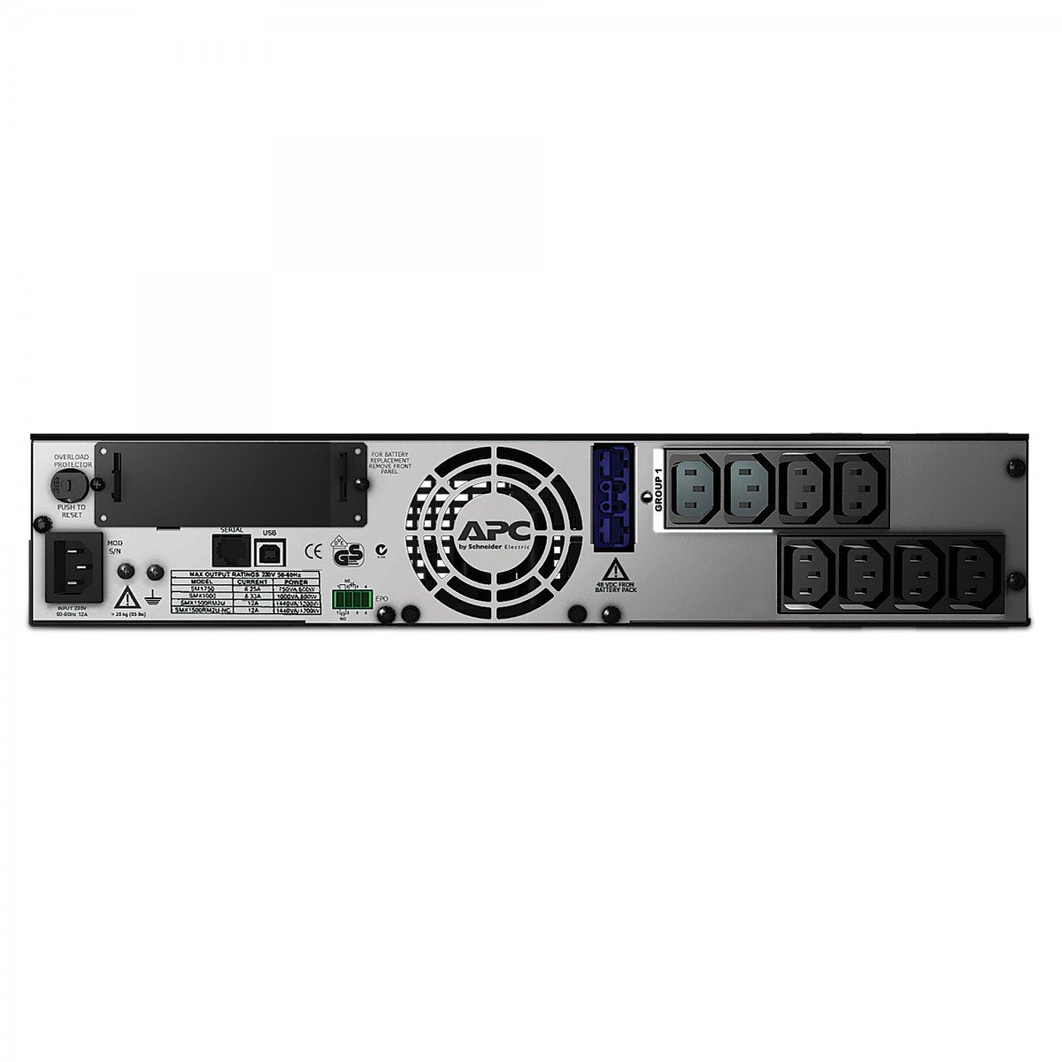 APC Smart-UPS X 750 Rack/Tower LCD UPS rack-mountable AC 230V 600Watt 750VA output connectors 8 2U Black