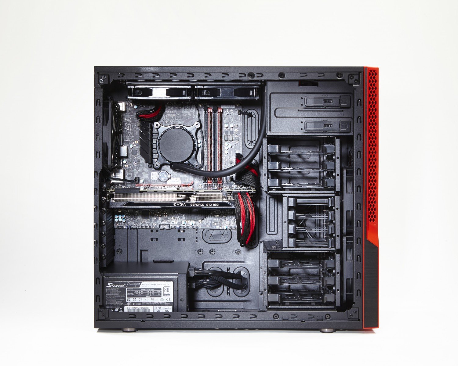Supermicro SuperChassis GS50-000R Midi Tower Noir, Rouge