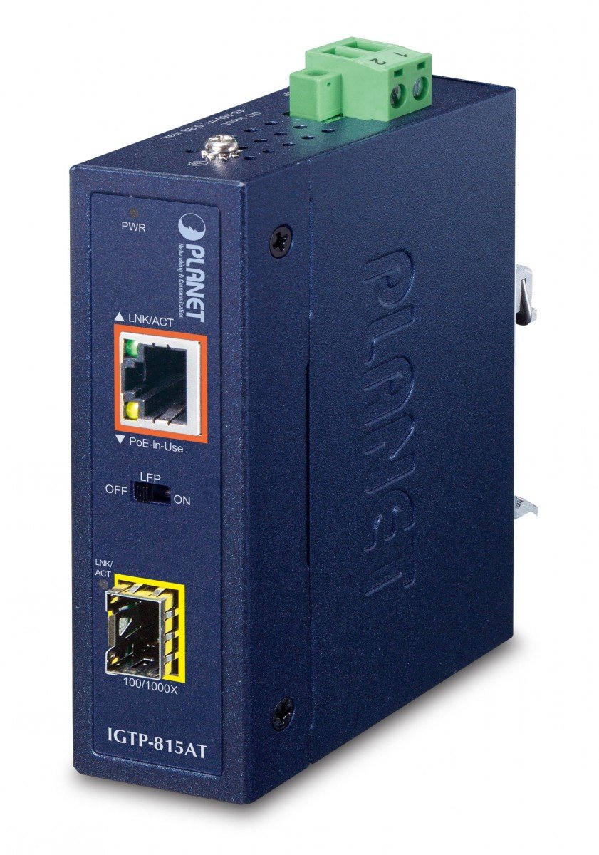 PLANET IGTP-815AT convertisseur de support réseau 1000 Mbit/s Bleu