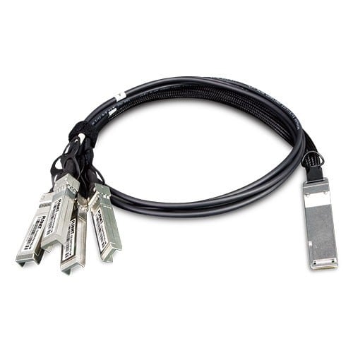 PLANET CB-QSFP4X10G-1M câble de fibre optique QSFP+ 4x SFP+ Noir