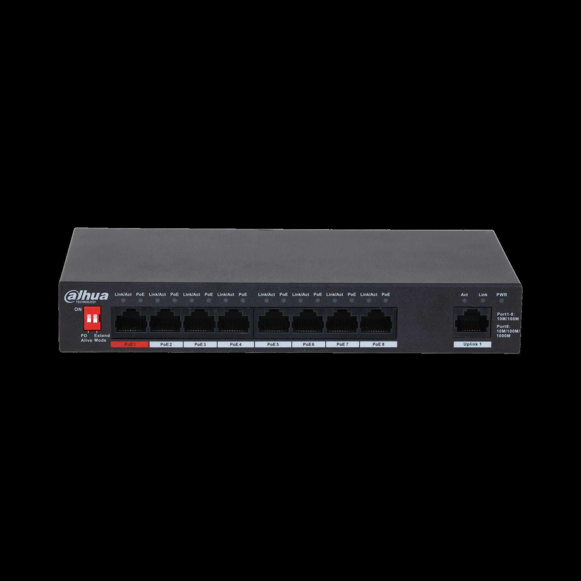 Dahua PFS3009-8ET1GT-96-V2 Switch de bureau non géré 9 ports avec PoE 8 ports