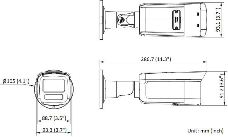 Hikvision DS-2CD2T86G2H-4I(2.8mm)(eF)/NOIR Caméra réseau Bullet fixe 8 MP alimentée par Darkfighter