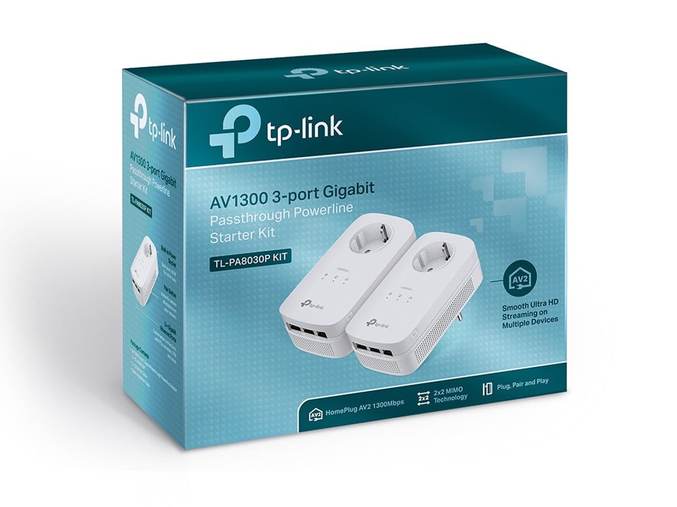 TP-Link TL-PA8030P KIT Adaptateur réseau CPL 1200 Mbit/s Ethernet/LAN Blanc 2 piece(s)