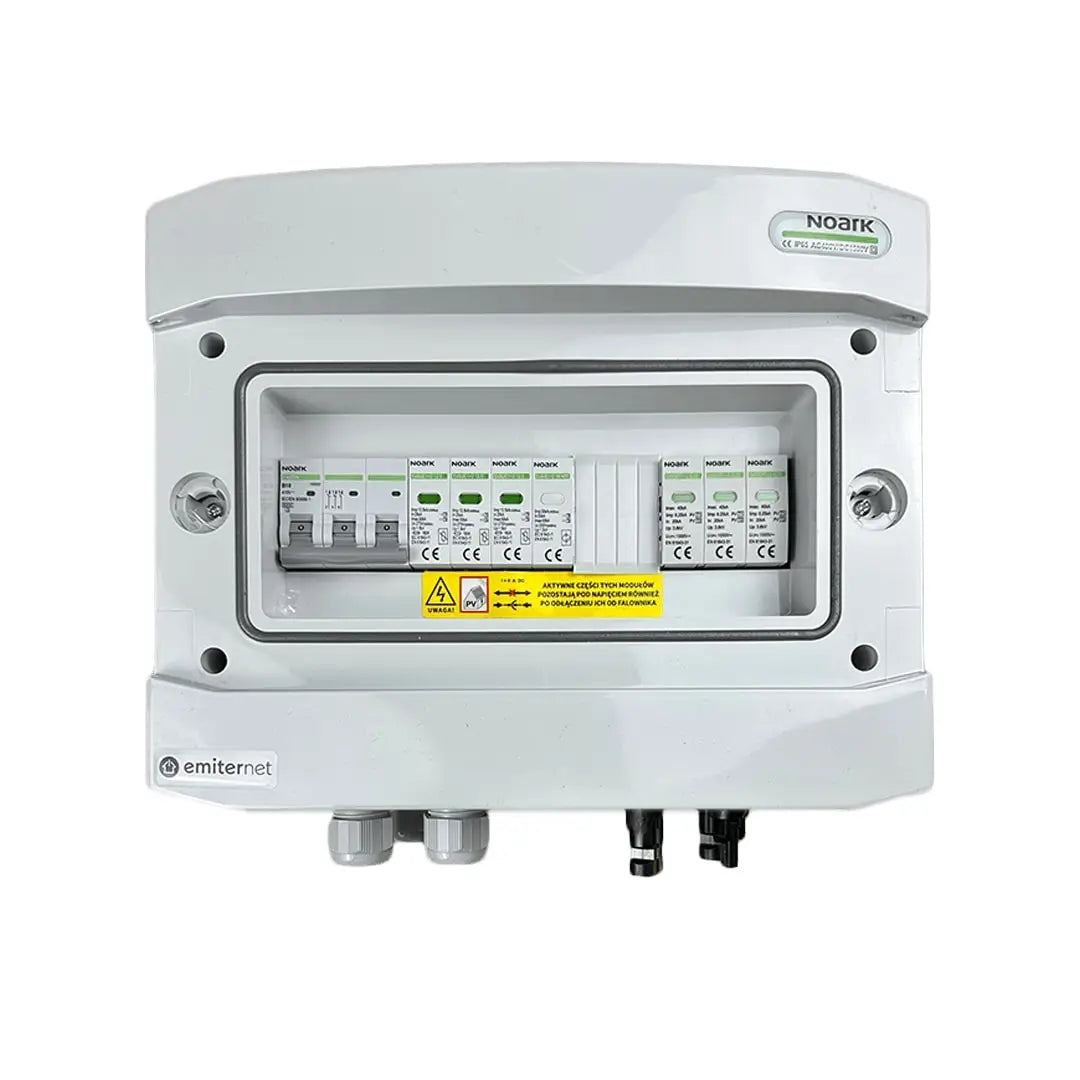 EMITER EM-78N_DCAC Tableau de distribution DCAC, IP65, SPD DC Noark 1000V type 1+2, 1 x chaîne PV, 1 x MPPT, SPD AC Noark type 1+2, 10A 3-F