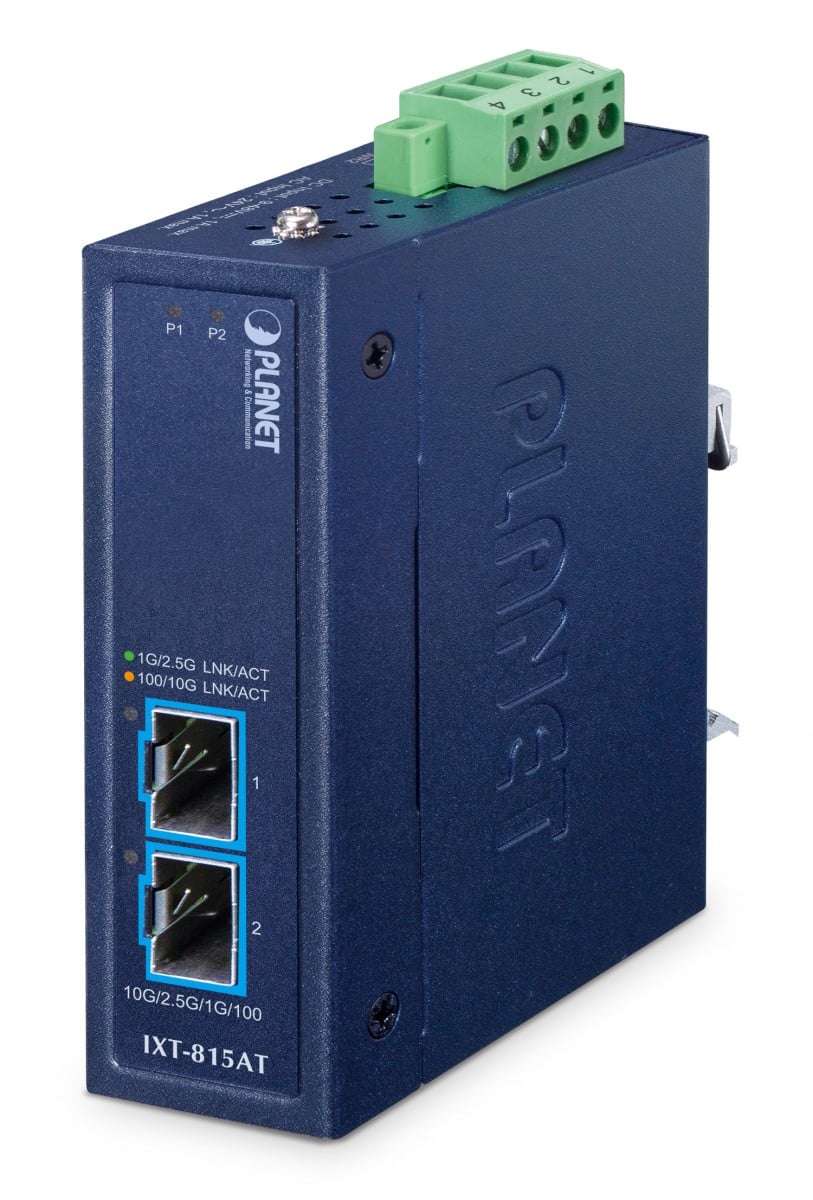 PLANET IP30 Compact size Industrial convertisseur de support réseau Bleu