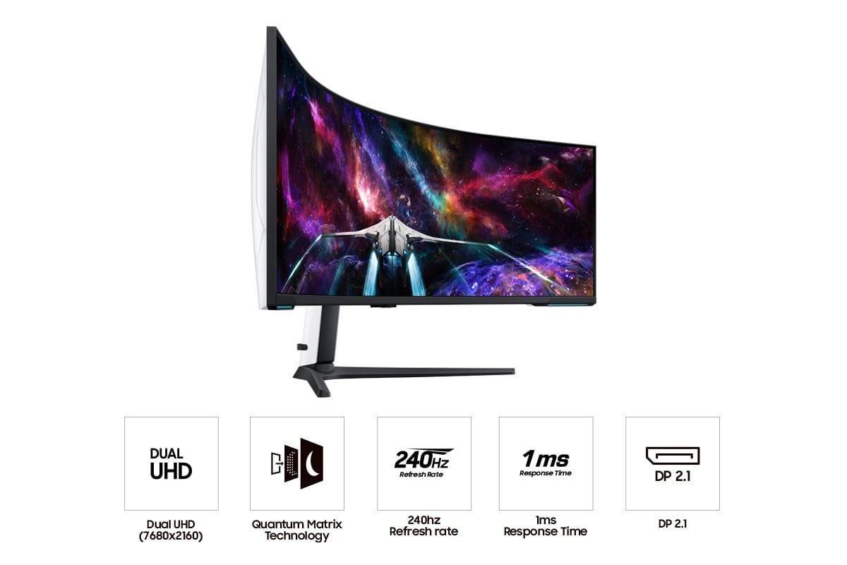 SAMSUNG LS57CG952NUXEN Odyssey G9 57p DWQHD VA 32:9 420cd/m2 2500:1 1ms 240Hz Black