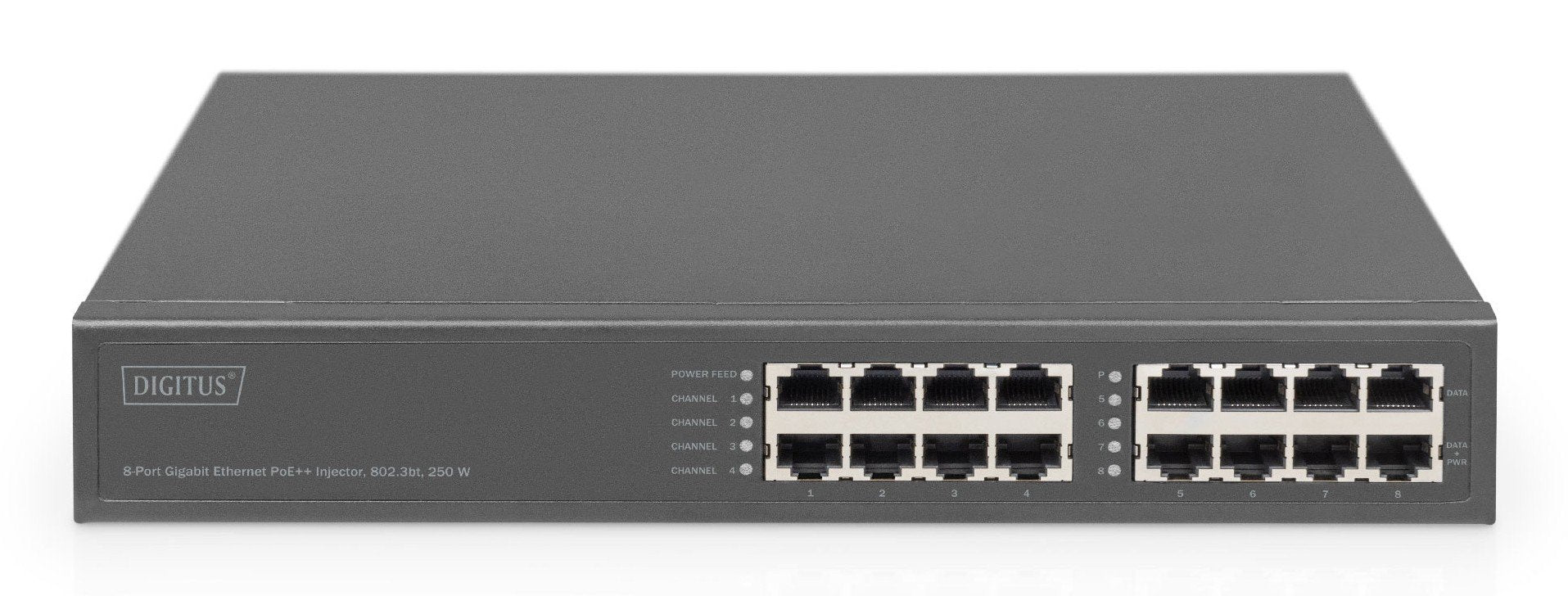 Alimentation/Injecteur PoE++ Ethernet Gigabit 802.3bt, 8 ports, budget PoE 250 W