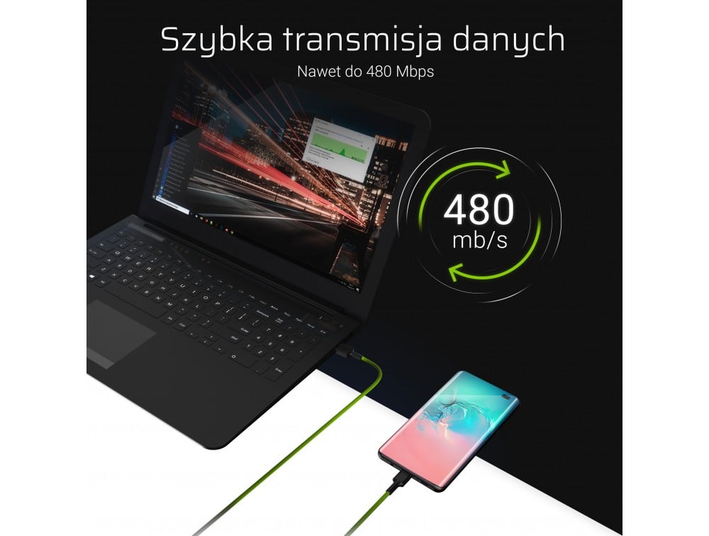 Green Cell KABGCSET06 câble Lightning 2 m Noir