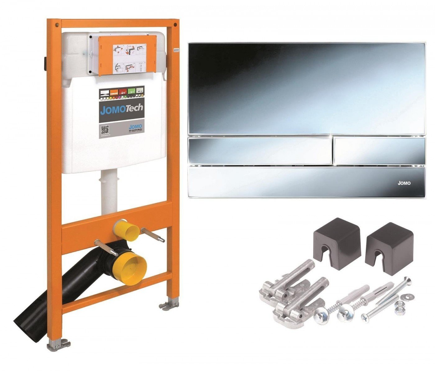 WERIT 103-000000010 JOMOTech Cadre WC H=1120 + Support + Bouton EXCLUSIVE 2.0 Chrome Brillant 174-91101300-00