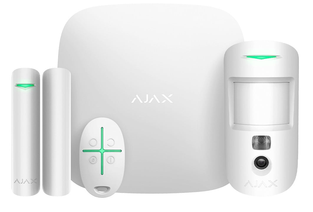 Ajax Systems 38174.66.WH1 Systeme d'alarme sans fil StarterKit Cam Plus blanc (Hub 2 Plus + MotionCam + DoorProtect + SpaceControl)