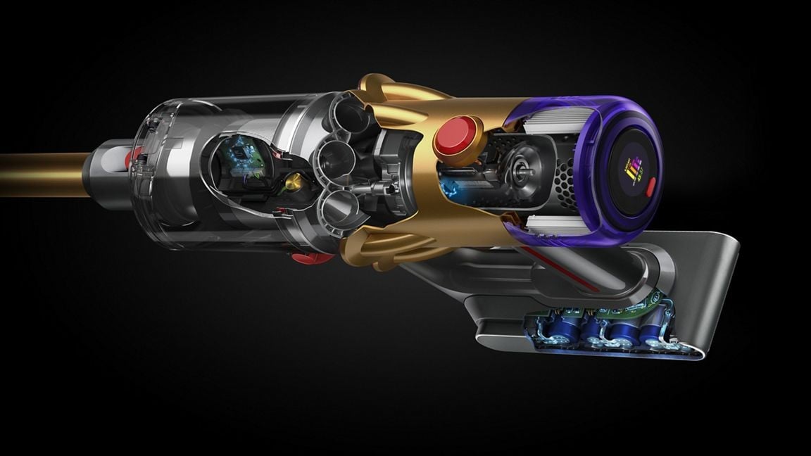 Dyson V12 Detect Slim Absolute Aspirateur-balai 2 en 1 Batterie Sec HEPA Sans sac Or