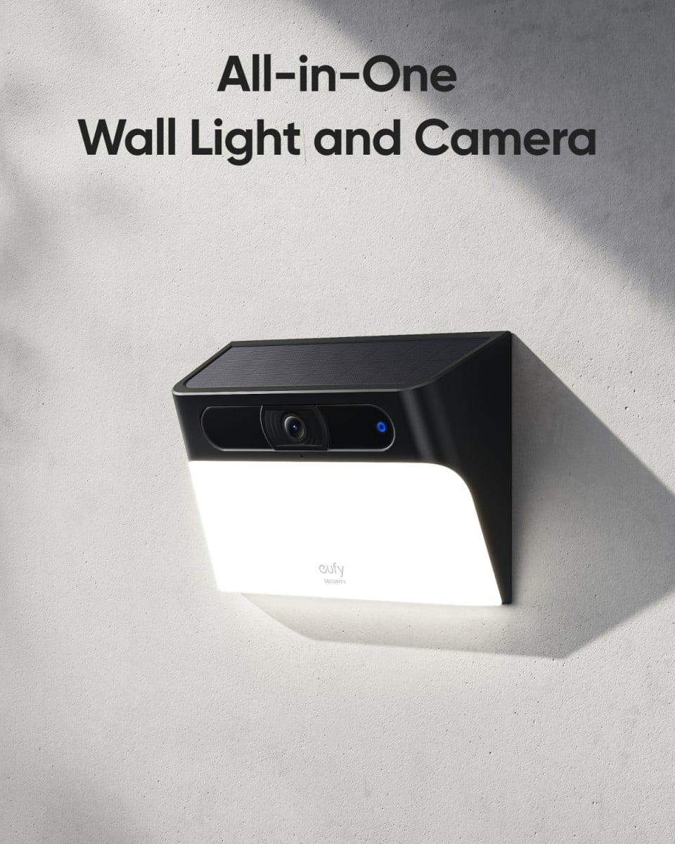 Eufy Solar Wall Light Cam S120 Boîte Caméra de sécurité IP Extérieure 2304 x 1296 pixels Mur