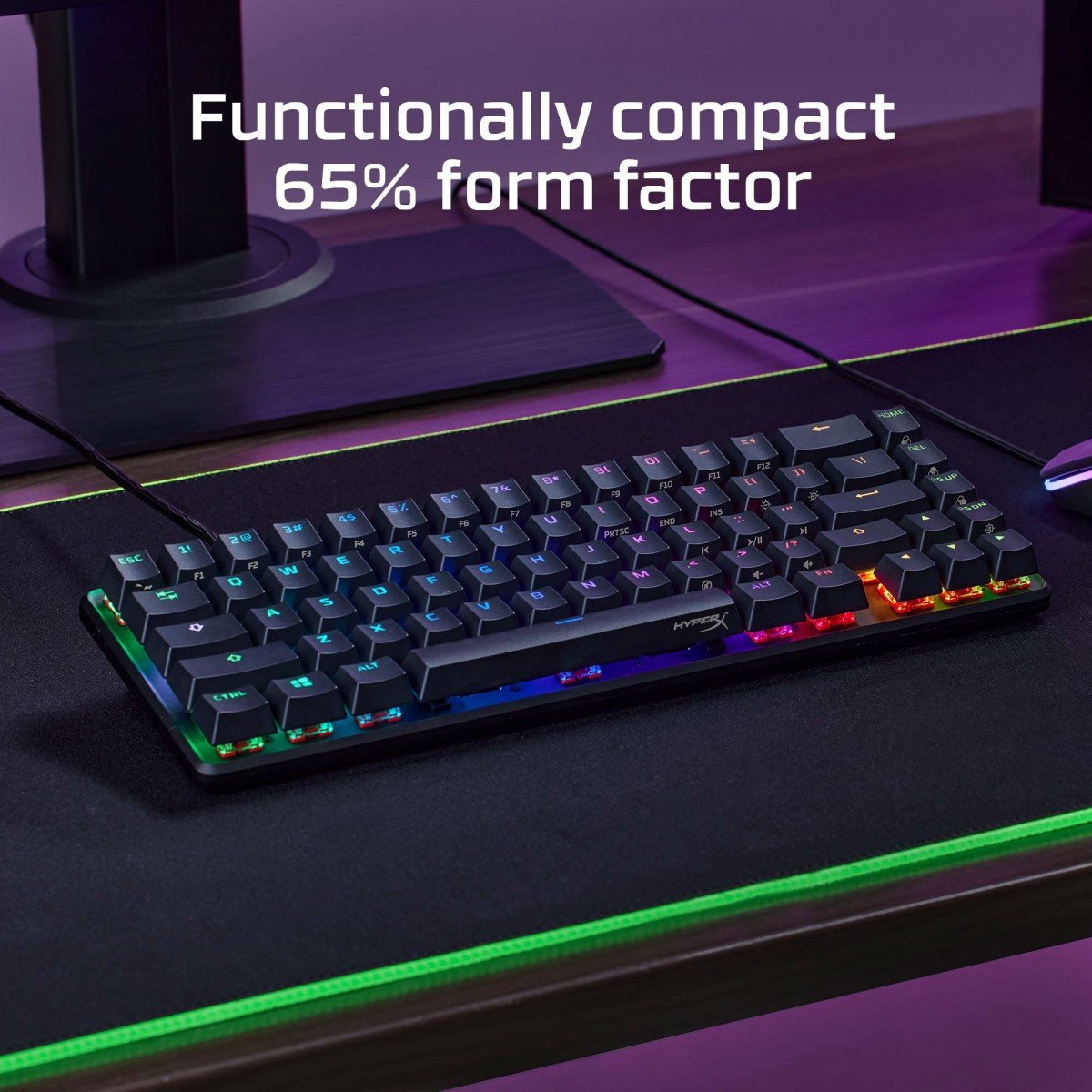 Clavier mécanique HyperX Alloy Origins 65 RGB - interrupteurs HX Red - QWERTY US INT