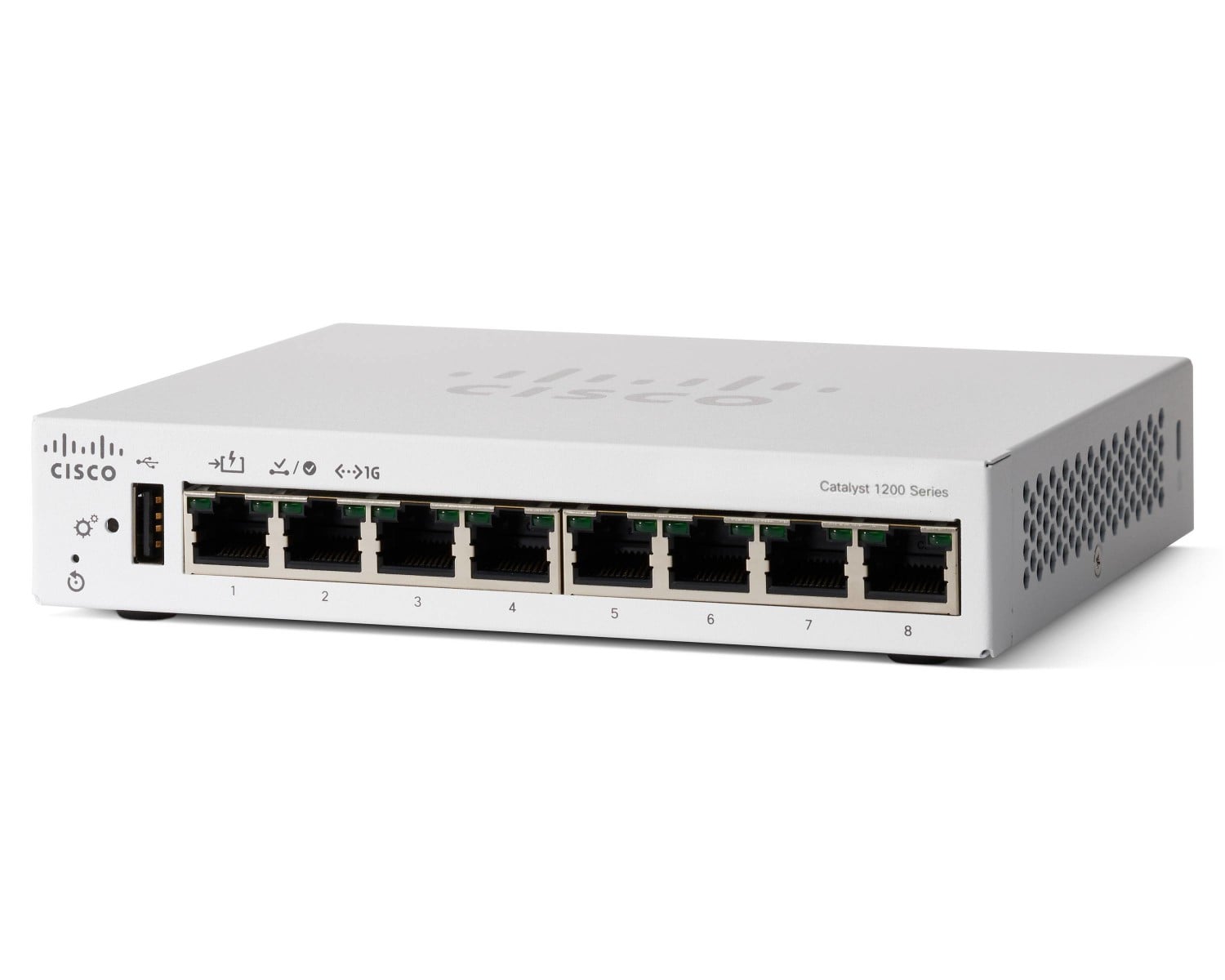 CISCO Catalyst 1200 8-port GE Desktop Ext PS PoE Input