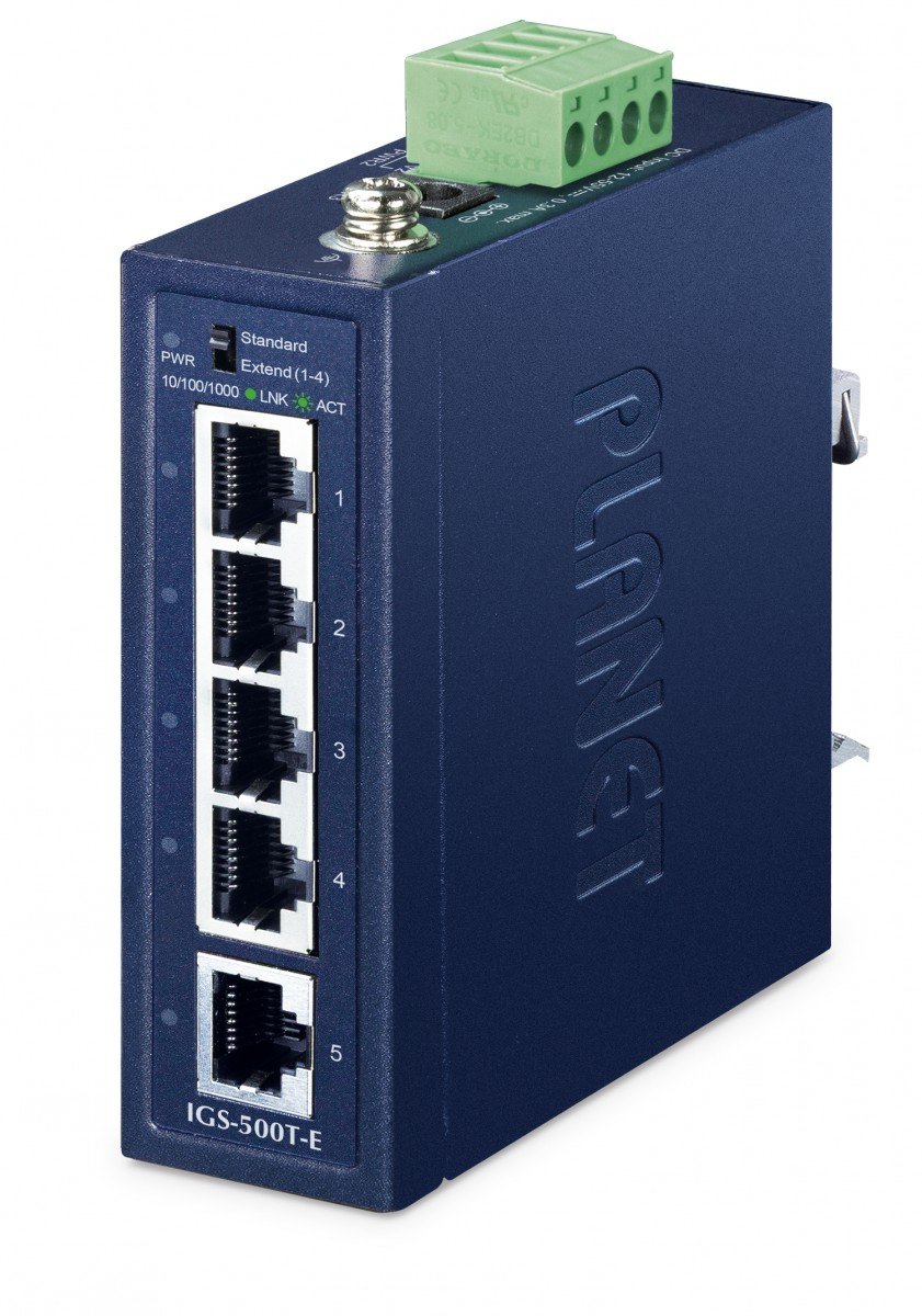 PLANET IGS-500T-E commutateur réseau Non-géré Gigabit Ethernet (10/100/1000) Bleu
