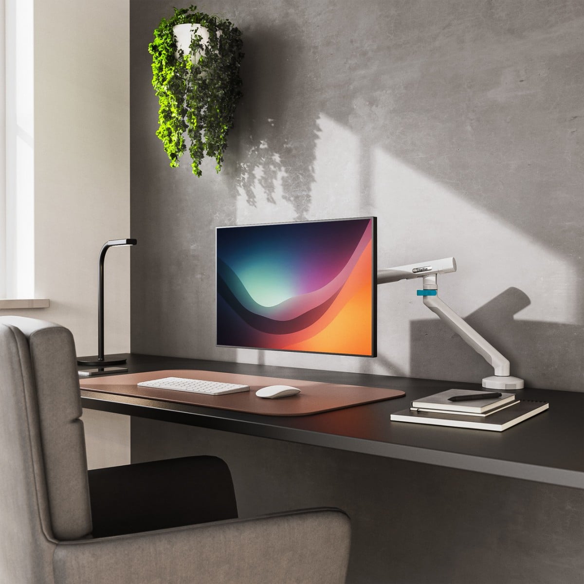 "Digitus DA-90470 Bras de bureau simple avec pince et ressort mécanique | 1x LCD max. 35"" 10kg | VESA: 75x75, 100x100 | Blanc"