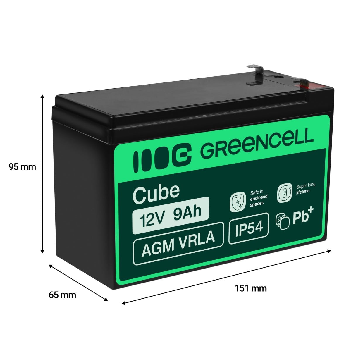 Green Cell AGM06 Batterie de l'onduleur Sealed Lead Acid (VRLA) 12 V 9 Ah