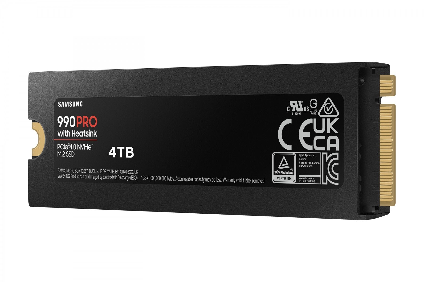 Samsung MZ-V9P4T0GW 4 To 990 Pro M2 SSD 7450 Mo/s Lecture 6900 Mo/s Écriture