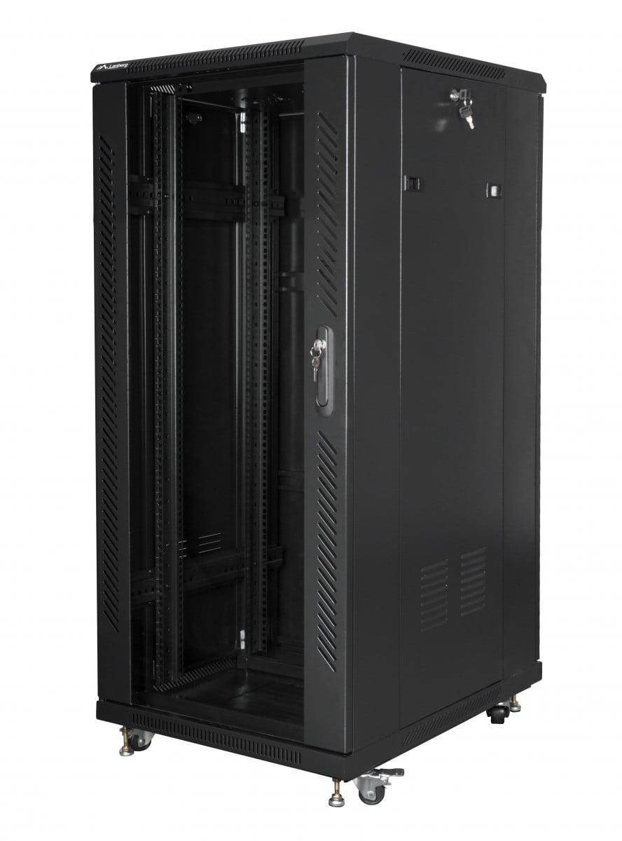 Lanberg FF01-6827-12BL - Rack autonome - 27U - 800 kg - Verrouillage des touches - Rails de rack - Pieds réglables