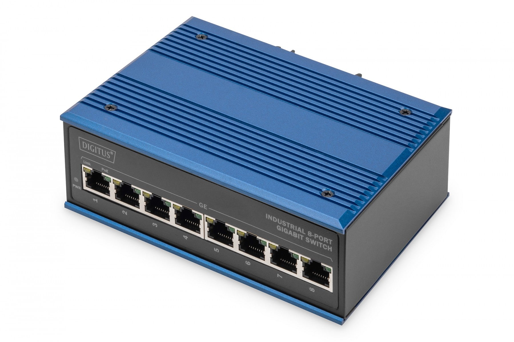 Digitus DN-651121 commutateur réseau Non-géré L2 Gigabit Ethernet (10/100/1000) Connexion Ethernet, supportant l'alimentation via ce port (PoE) Noir, Bleu