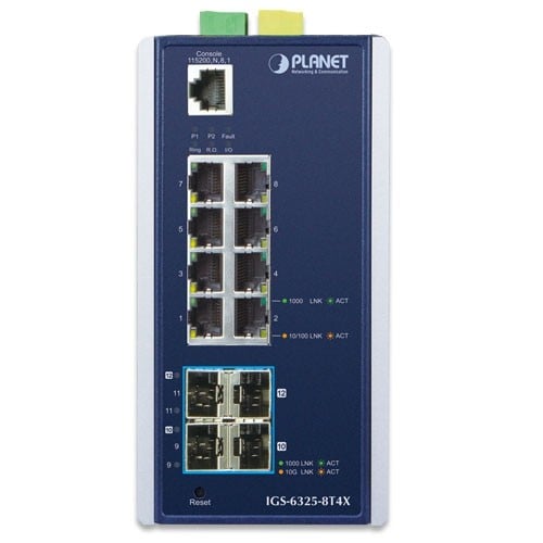 PLANET IGS-6325-8T4X commutateur réseau Géré L3 Gigabit Ethernet (10/100/1000) Bleu, Gris