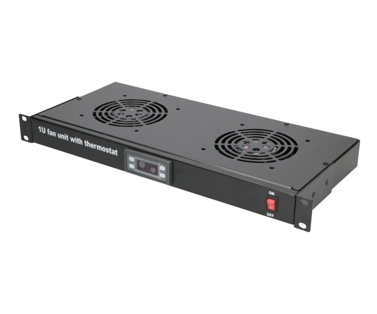 "Extralink 19\"" RACK MOUNT FAN PANEL (2 FANS) WITH THERMOSTAT Panneau ventilation"