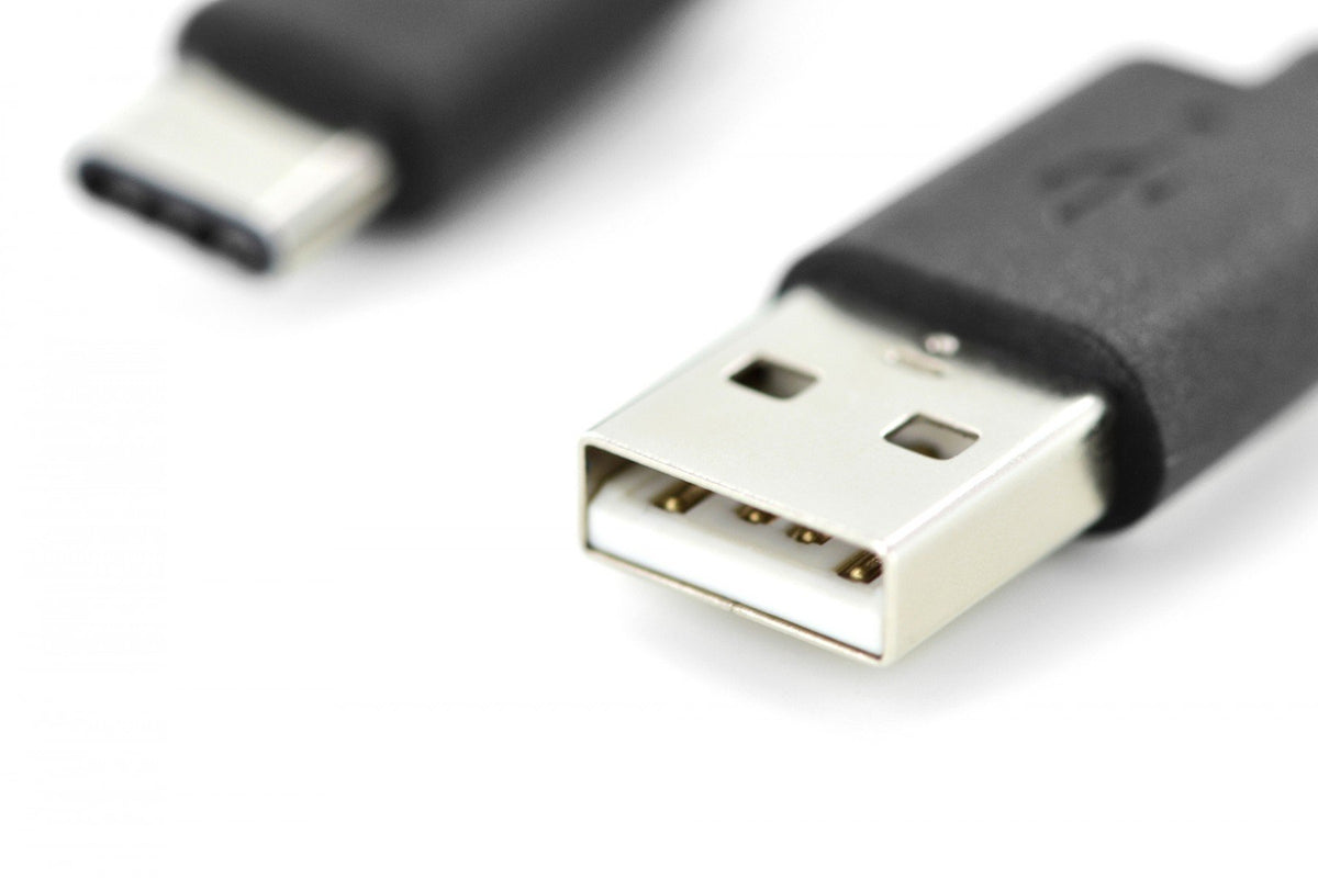 Digitus AK-300154-010-S câble USB USB 2.0 1 m 2 x USB A USB C 0,48 Gbit/s Noir