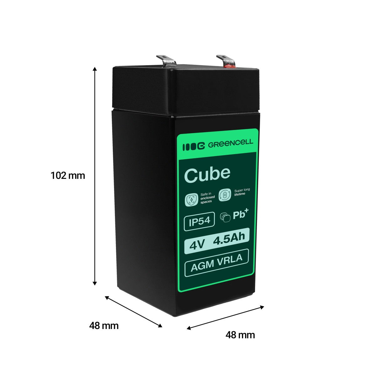 Green Cell Battery AGM VRLA 4V 4.5Ah - Battery - 4.500 mAh