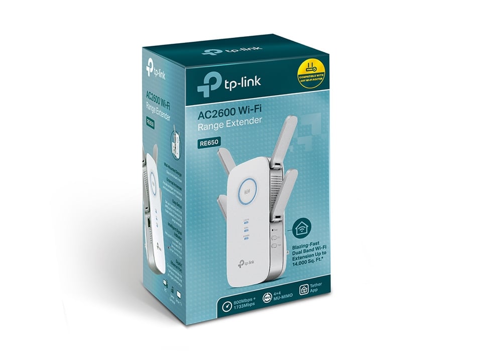 TP-Link RE650 prolongateur réseau Émetteur réseau Blanc 10, 100, 1000 Mbit/s