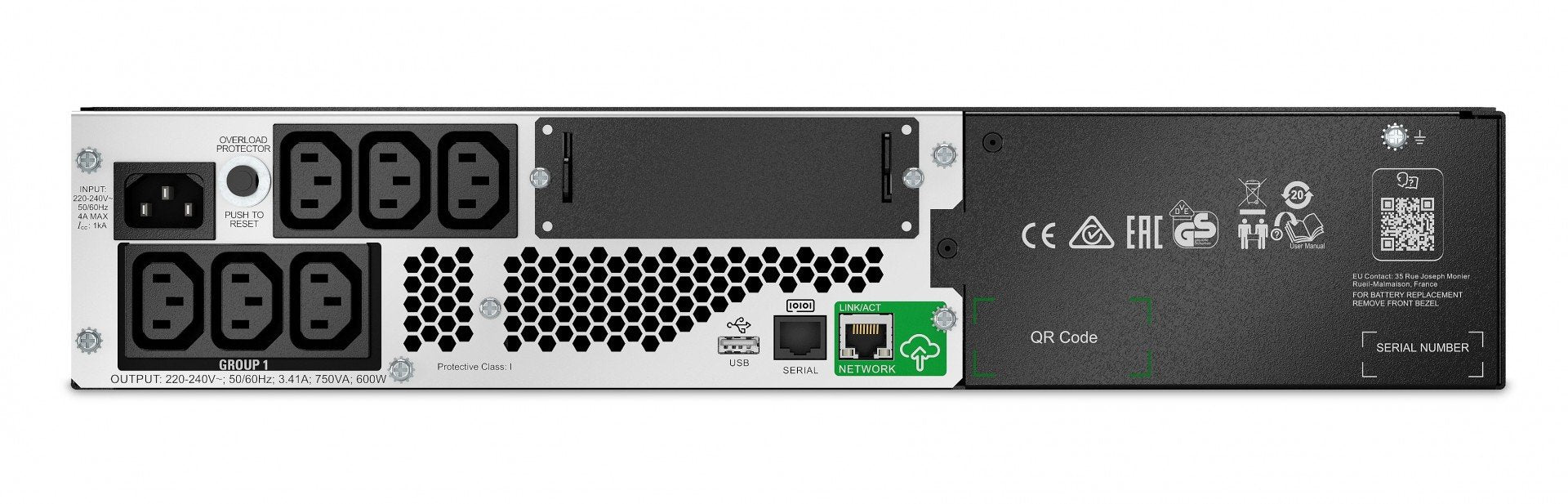 APC Smart-UPS Li-Ion 750VA Short Depth with SmartConnect UPS Rack AC 230V 600Watt 750VA 1-phase RS-232 USB oc 8 2U Black