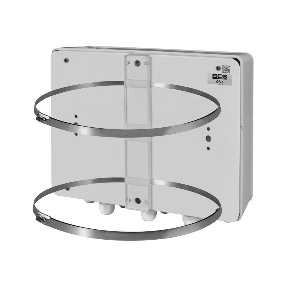 Adaptateur de montage sur poteau BCS BCS-OB-1 pour boîtiers BCS avec des sangles réglables
