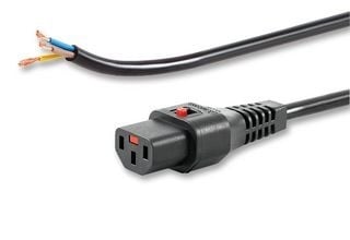 Câble d'alimentation OPEN/IEC C13 femelle droit 2m noir avec verrou IEC LOCK
