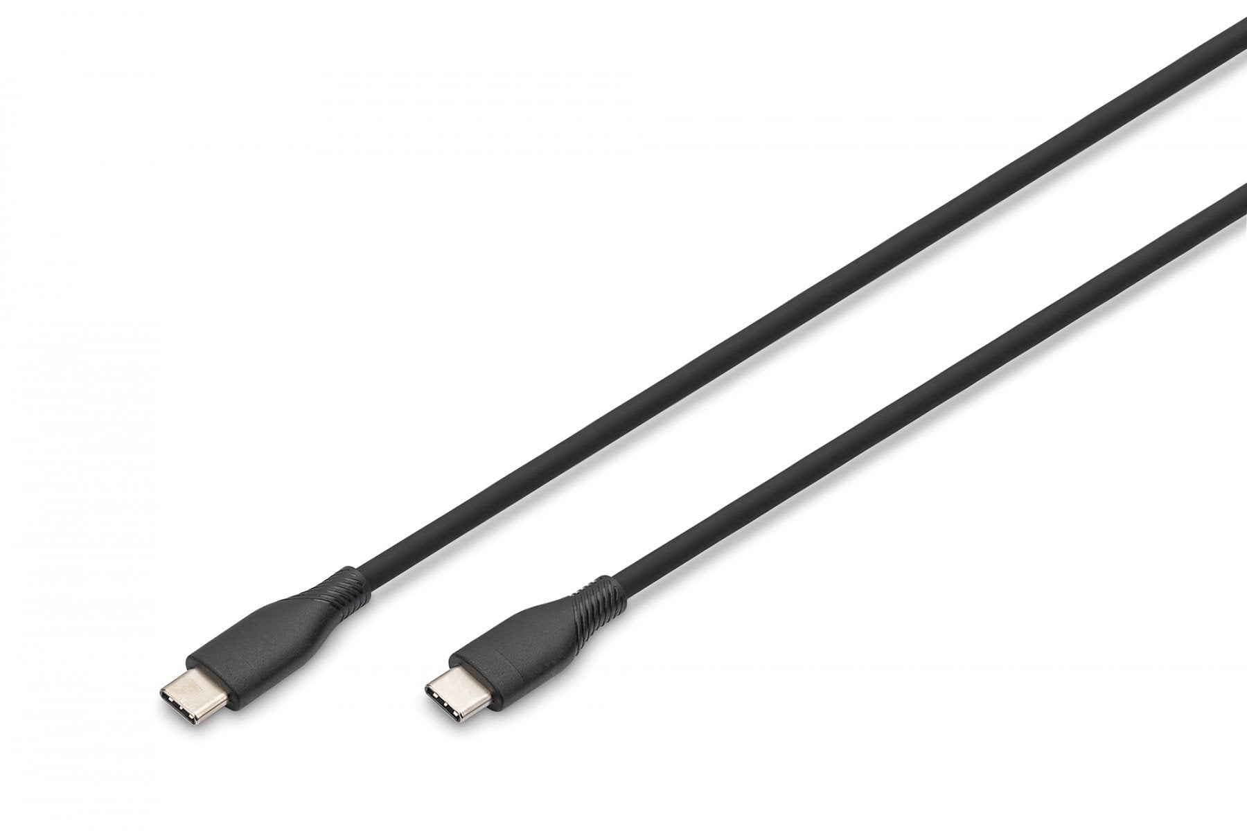 Câble d'alimentation en silicone USB-C vers USB-C, USB 2.0 60W, 1 m, noir