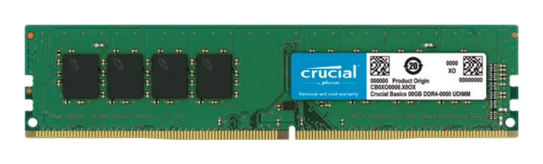 Crucial CB8GU3200 module de mémoire 4 Go 1 x 4 Go DDR4 3200 MT/s 288-pin DIMM