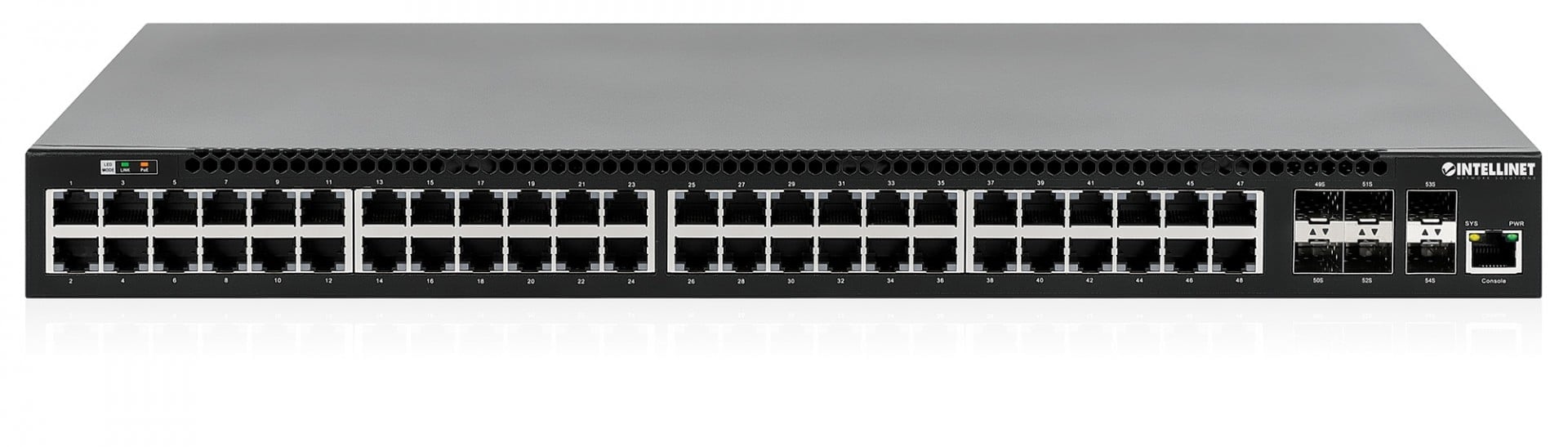 Intellinet 562041 commutateur réseau Géré Gigabit Ethernet (10/100/1000) Connexion Ethernet, supportant l'alimentation via ce port (PoE) Noir
